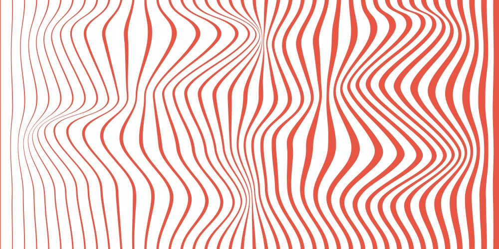 Dynamic abstract red and white wavy line pattern vector image