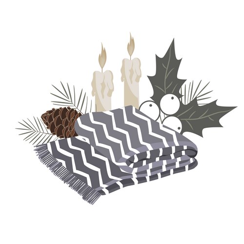 Minimailstic christmas composition with tea cup Vector Image