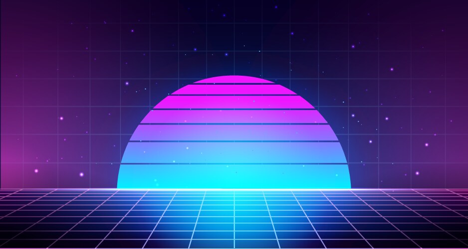Retro neon background design triangle Royalty Free Vector