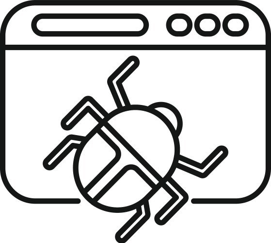 Web browser window displaying large bug indicating vector image