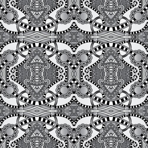 Grey geometry vintage floral seamless pattern Vector Image