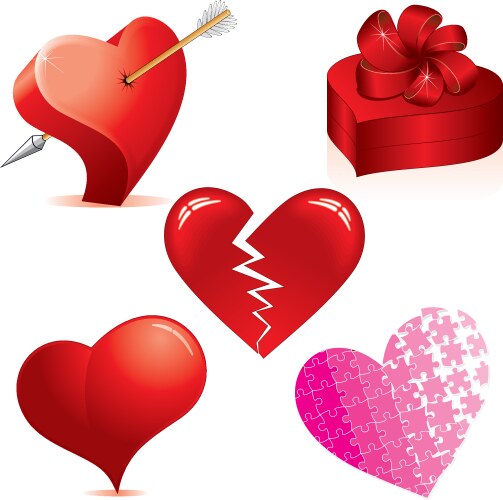 Two loving hearts Royalty Free Vector Image - VectorStock