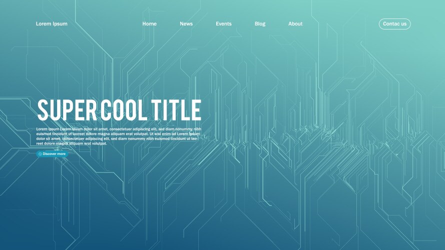 Landing page abstract design with big data vector image