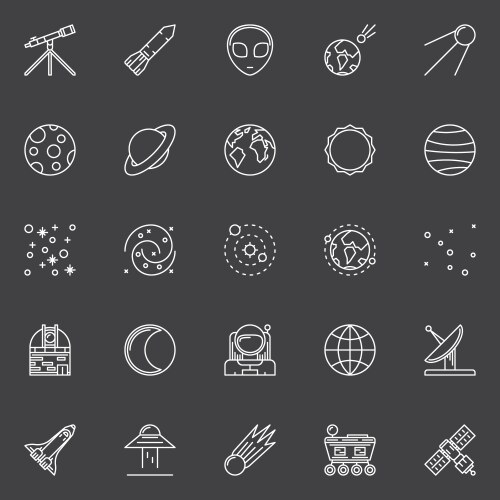 Business thin icons set Royalty Free Vector Image