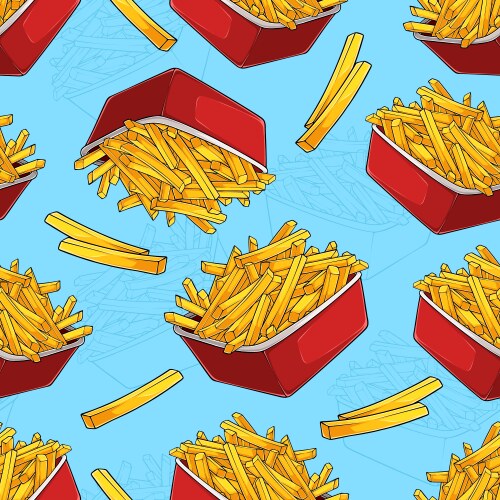 French Fry Pattern (54278377) – Royalty-Free Vector | VectorStock
