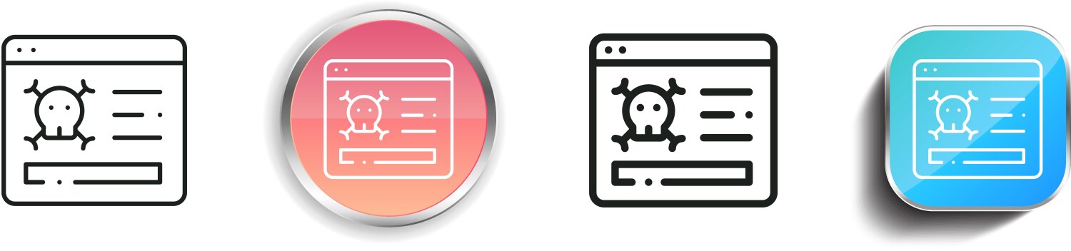 Hacked icon thin linear regular and button style vektorbild