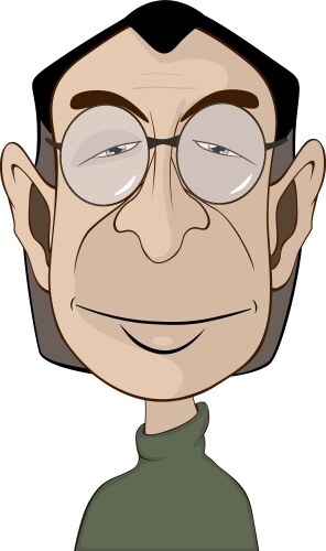 A mans in glasses portrait caricature vector image