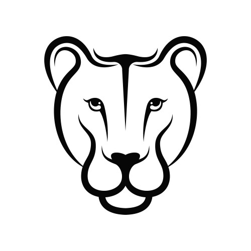 Head mascot lion female logo design vector image