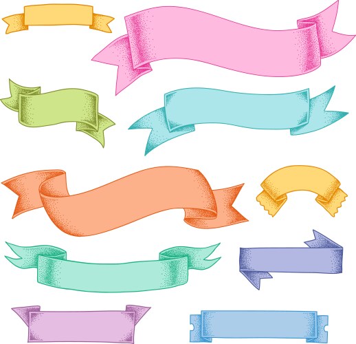 Ribbons set outline Royalty Free Vector Image - VectorStock