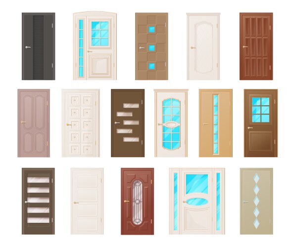 Interior doors room doorways and entrances vector image