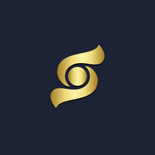 Triangle s letter gold logo Royalty Free Vector Image