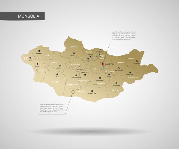 stylized mongolia map vector image vector image