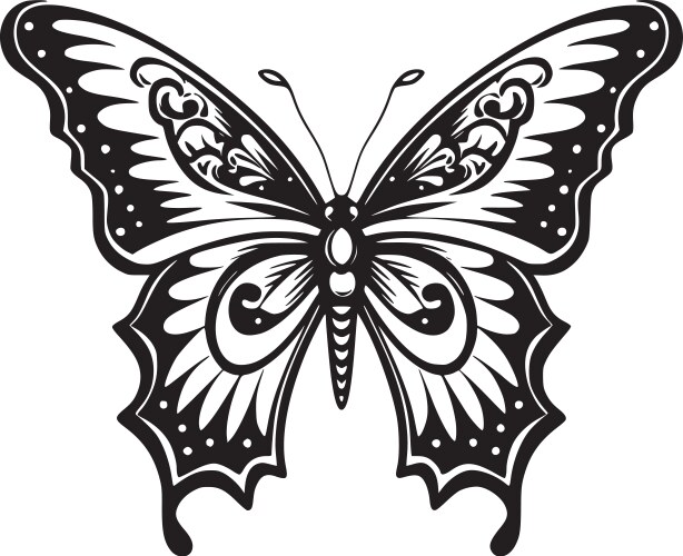 Butterfly - minimalist and flat logo Vector Image