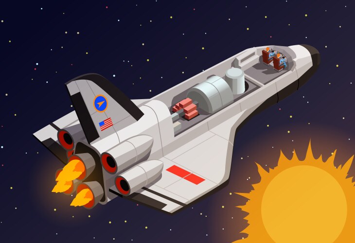 Artificial satellites in outer space spacecrafts Vector Image