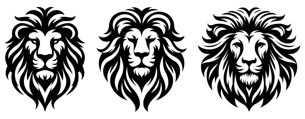 Lion head tattoo and logo face leo Vector Image