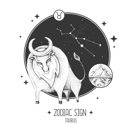Taurus zodiac sign Royalty Free Vector Image - VectorStock