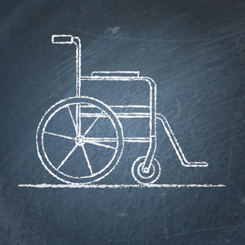Wheelchair Sketch on Chalkboard Vector Image