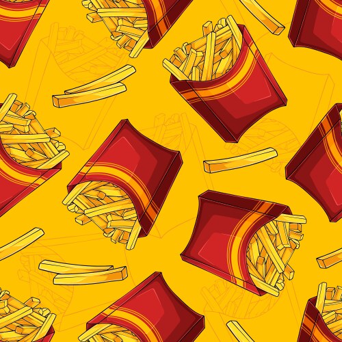 French Fry Pattern (54278377) – Royalty-Free Vector | VectorStock