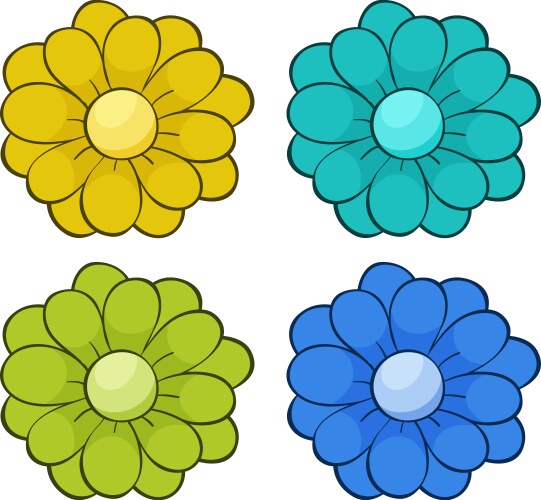 Isolated set flowers Royalty Free Vector Image