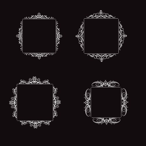 Vintage swirl frame set Royalty Free Vector Image