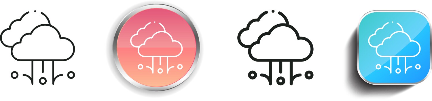 Hail icon thin linear regular and button style vector image