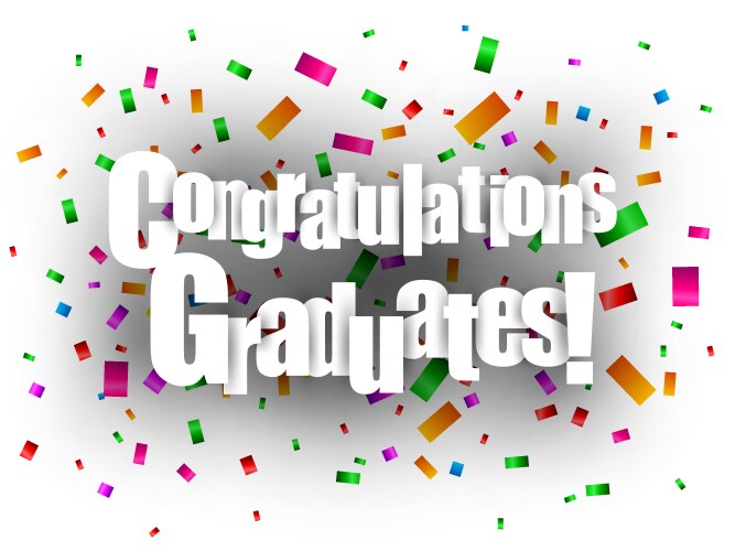 Congratulations text with confetti Royalty Free Vector Image