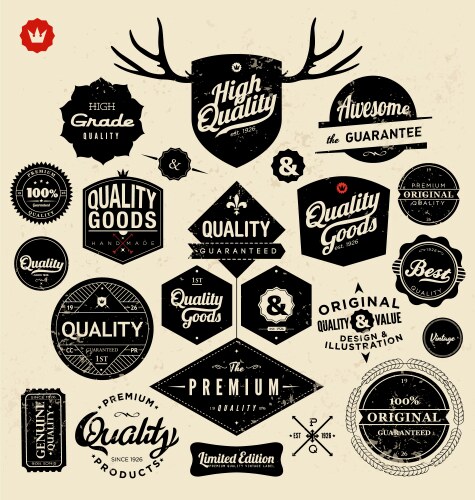 premium and high quality labels vector