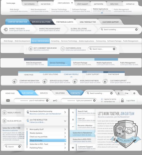 Web site menu navigation Royalty Free Vector Image