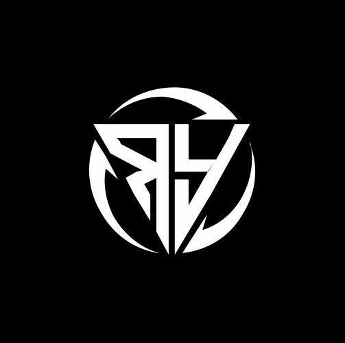 Ry logo monogram with triangle and hexagon modern Vector Image