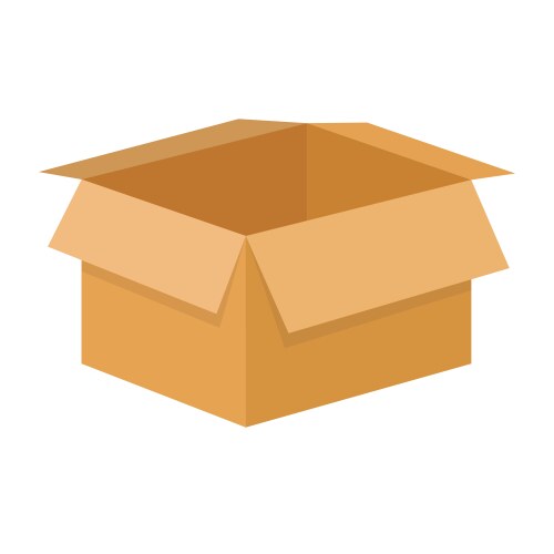 Empty open cardboard box Royalty Free Vector Image