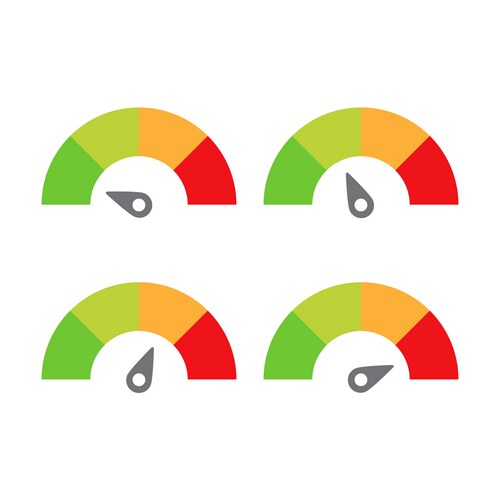 Scale meter score level icon feedback Vector Image