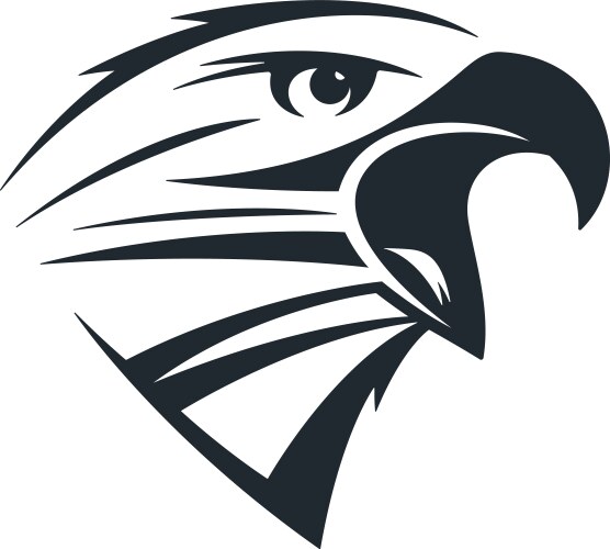 Letter m and eagle head Royalty Free Vector Image