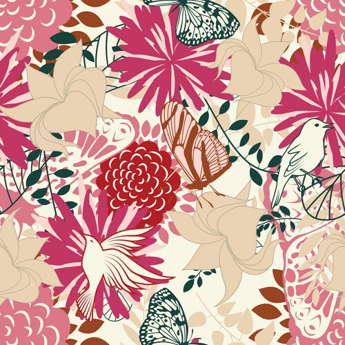 Boho floral seamless pattern Royalty Free Vector Image