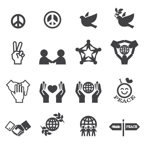 Peace Icon Set Vector Image