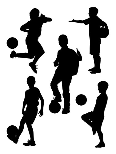 Young Soccer Player Silhouette Vector Image