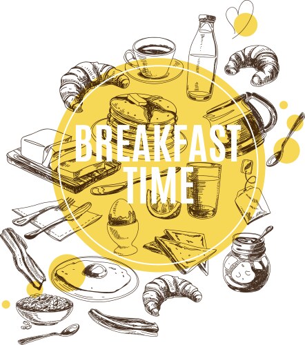 Hand drawn breakfast Royalty Free Vector Image