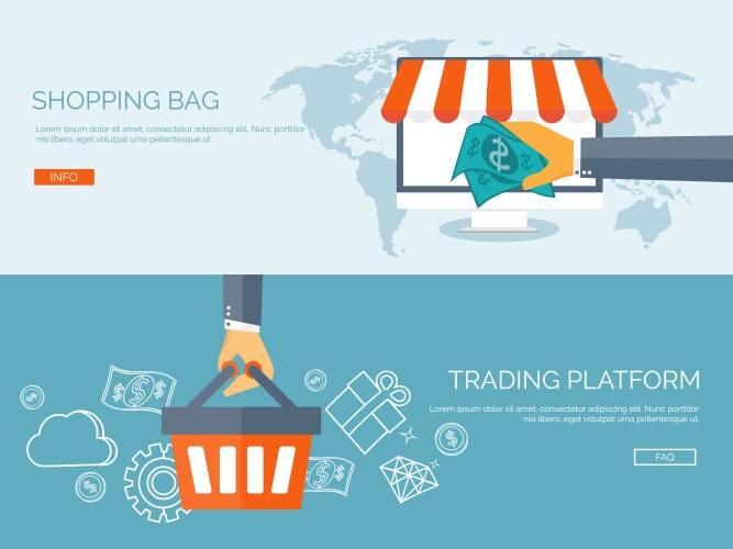 Flat header internet Royalty Free Vector Image
