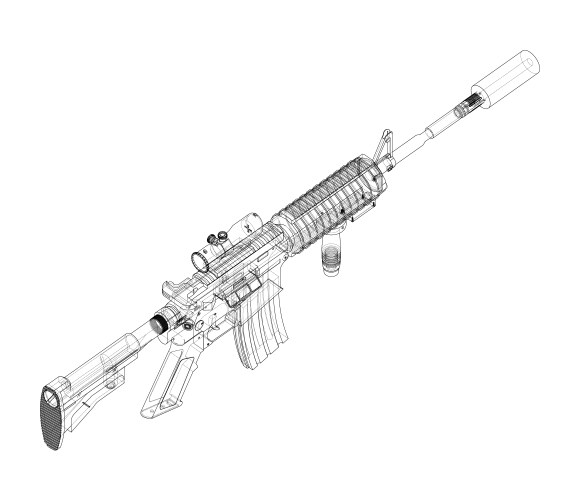Rifle Sketch Drawing Military Vector Images (over 410)