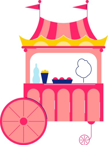 Street market vendor kiosk with cotton candy ice Vector Image
