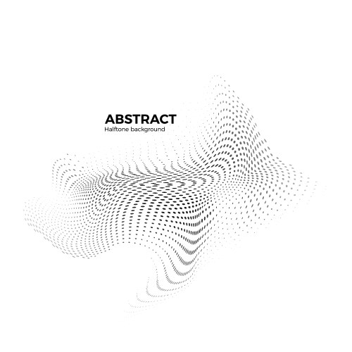 Abstract halftone background with dynamic waves Vector Image