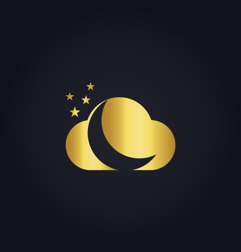 cloud star gold logo vector