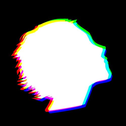 human head shape with chromatic abberration effect vector image