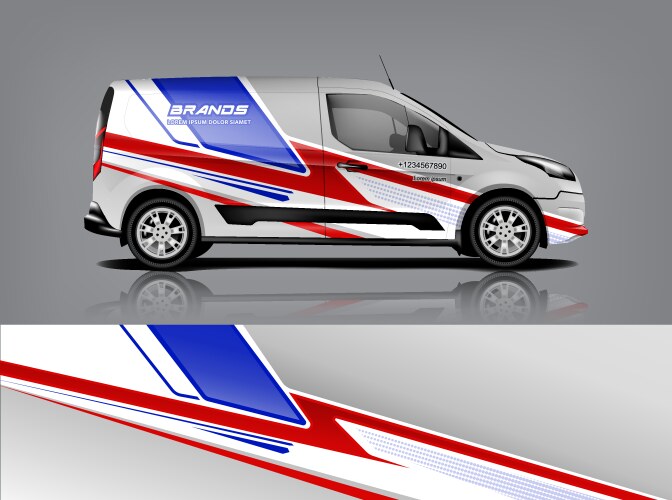 Modern Van Wrap Pattern Vector Image