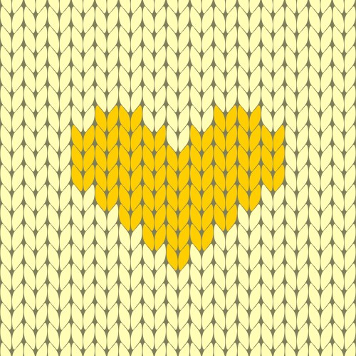 Heart knitted pattern Royalty Free Vector Image