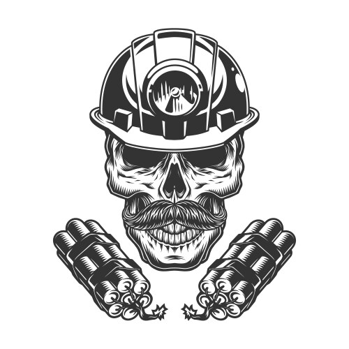 Mustachioed Skull with Dynamite Vector Image