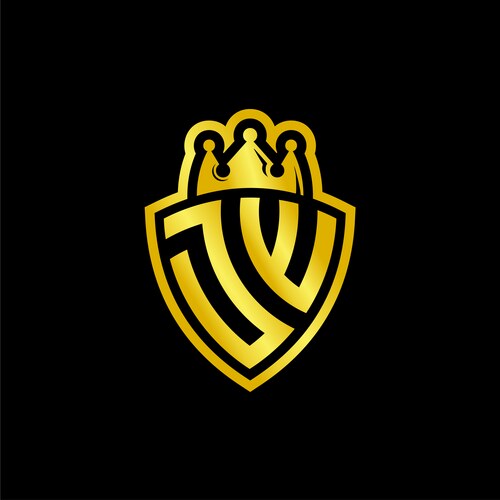 Monogram Shield Logo with Crown - BR – Royalty-Free Vector | VectorStock