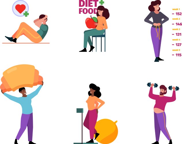 Prescribing Diet For Overweight Fat Patient Vector Image