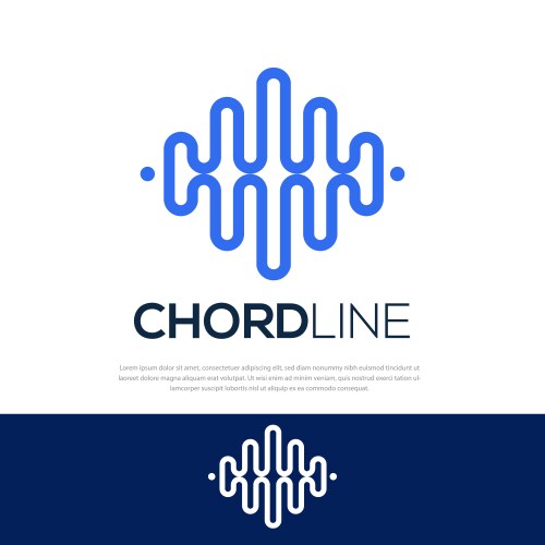 Blue chord line logo vector image