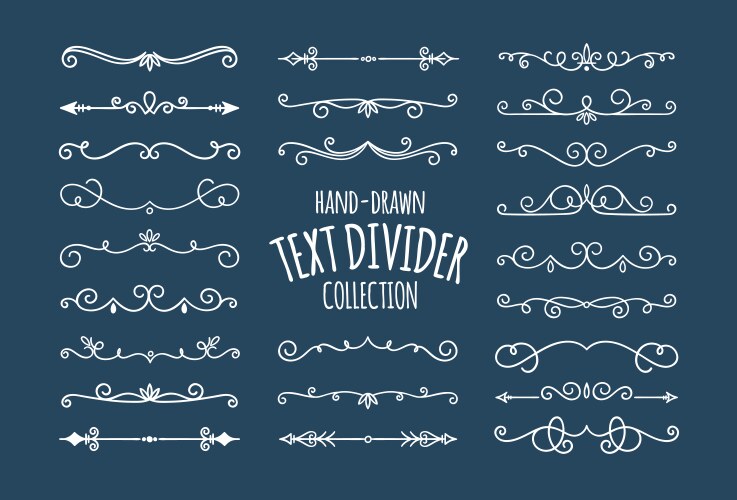 hand drawn decorative dividers vector image