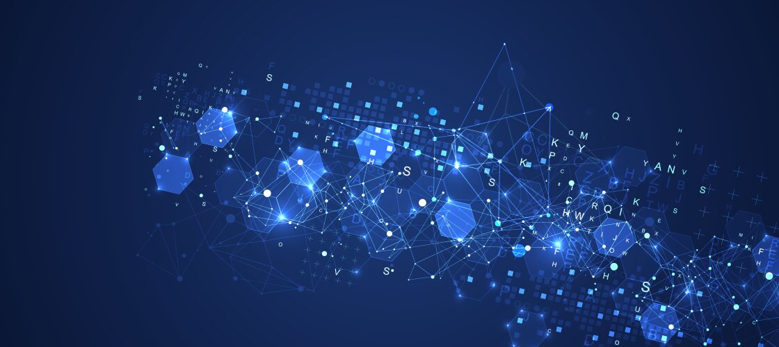 Abstract hexagon background with plexus effect vektorbild